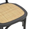 Chair stackable Zoel pakoworld black beech wood-natural rattan 45x52x82cm
