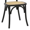 Chair stackable Zoel pakoworld black beech wood-natural rattan 45x52x82cm