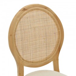 Καρέκλα Canco pakoworld φυσικό rubberwood-φυσικό rattan 50x55x98εκ