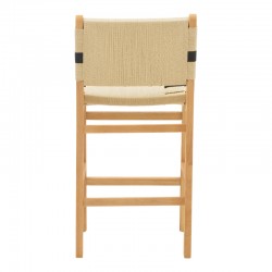 Bar stool Julien pakoworld natural rubberwood-natural-black rope 45x46x95cm Bar stool Julien pakoworld natural rubberwood-natural-black rope 45x46x95cm