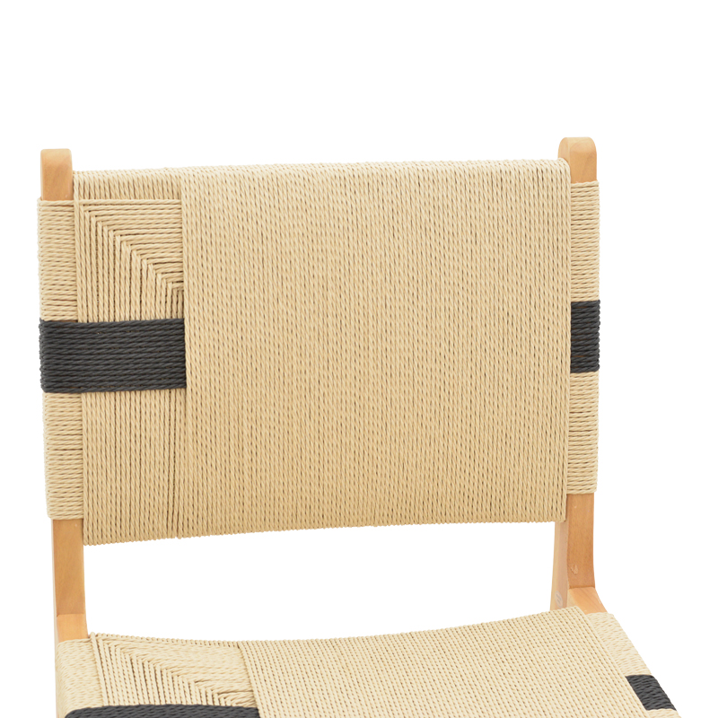 Julien chair pakoworld rubberwood and rope upholstery in natural-black color 61x54x85cm Julien chair pakoworld rubberwood and rope upholstery in natural-black color 61x54x85cm
