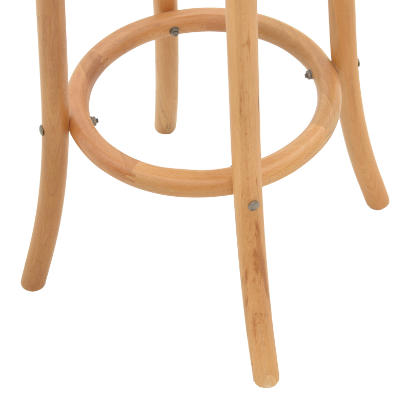 Bar stool Serzo pakoworld beech wood and rattan in natural color Φ36x71cm Bar stool Serzo pakoworld beech wood and rattan in natural color Φ36x71cm