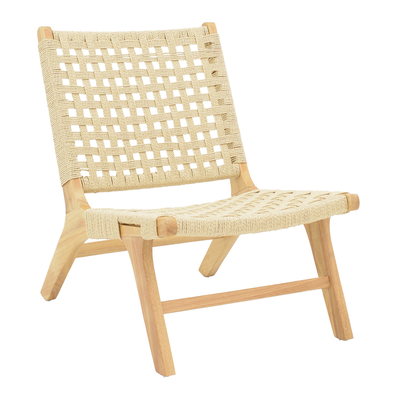 Polisin pakoworld armchair rope-rubberwood in natural color 55x80x77cm Polisin pakoworld armchair rope-rubberwood in natural color 55x80x77cm