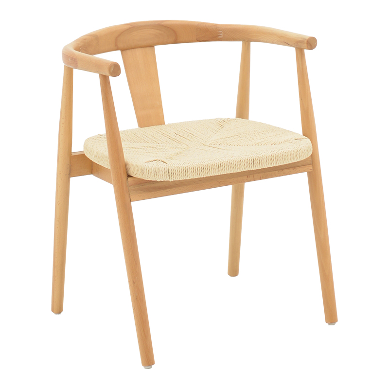 Gernine armchair pakoworld solid beech wood and rope in natural shade 56x49x73cm Gernine armchair pakoworld solid beech wood and rope in natural shade 56x49x73cm