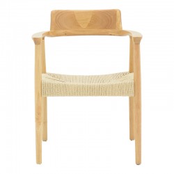 Jojene pakoworld rubberwood and rope armchair in natural shade 58x54x79cm Jojene pakoworld rubberwood and rope armchair in natural shade 58x54x79cm