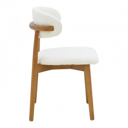 Ubene chair pakoworld rubberwood in walnut-boucle fabric in white shade 51x56x79cm Ubene chair pakoworld rubberwood in walnut-boucle fabric in white shade 51x56x79cm