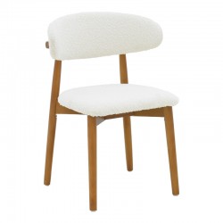Ubene chair pakoworld rubberwood in walnut-boucle fabric in white shade 51x56x79cm Ubene chair pakoworld rubberwood in walnut-boucle fabric in white shade 51x56x79cm