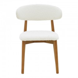Ubene chair pakoworld rubberwood in walnut-boucle fabric in white shade 51x56x79cm Ubene chair pakoworld rubberwood in walnut-boucle fabric in white shade 51x56x79cm
