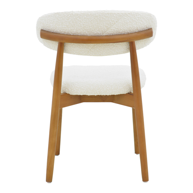 Ubene chair pakoworld rubberwood in walnut-boucle fabric in white shade 51x56x79cm Ubene chair pakoworld rubberwood in walnut-boucle fabric in white shade 51x56x79cm