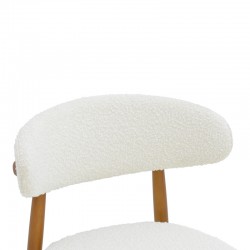 Ubene chair pakoworld rubberwood in walnut-boucle fabric in white shade 51x56x79cm Ubene chair pakoworld rubberwood in walnut-boucle fabric in white shade 51x56x79cm