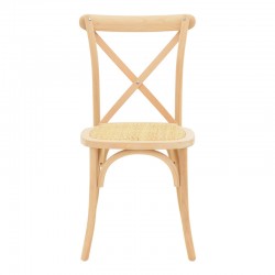 Dylon pakoworld stackable chair unpainted beech wood-rattan seat 48x52x89cm