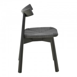 Clareta chair pakoworld rubberwood-rope in black shade 53x55x79cm