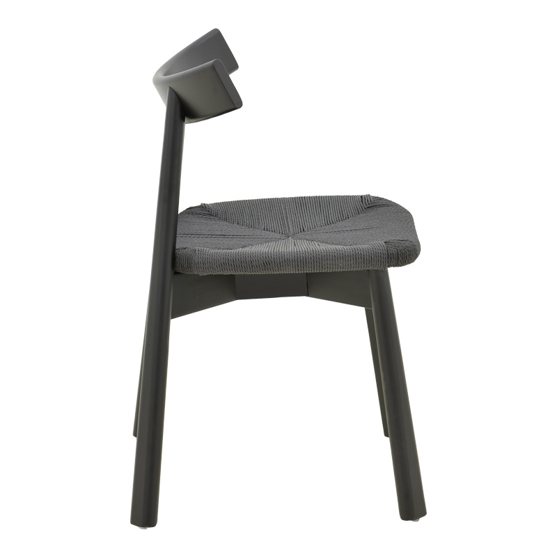Clareta chair pakoworld rubberwood-rope in black shade 53x55x79cm