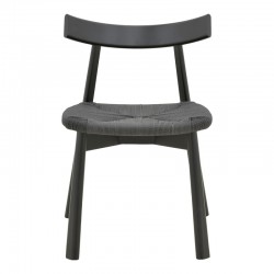 Clareta chair pakoworld rubberwood-rope in black shade 53x55x79cm