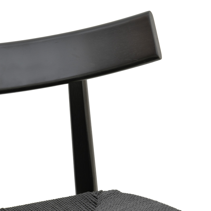 Clareta chair pakoworld rubberwood-rope in black shade 53x55x79cm