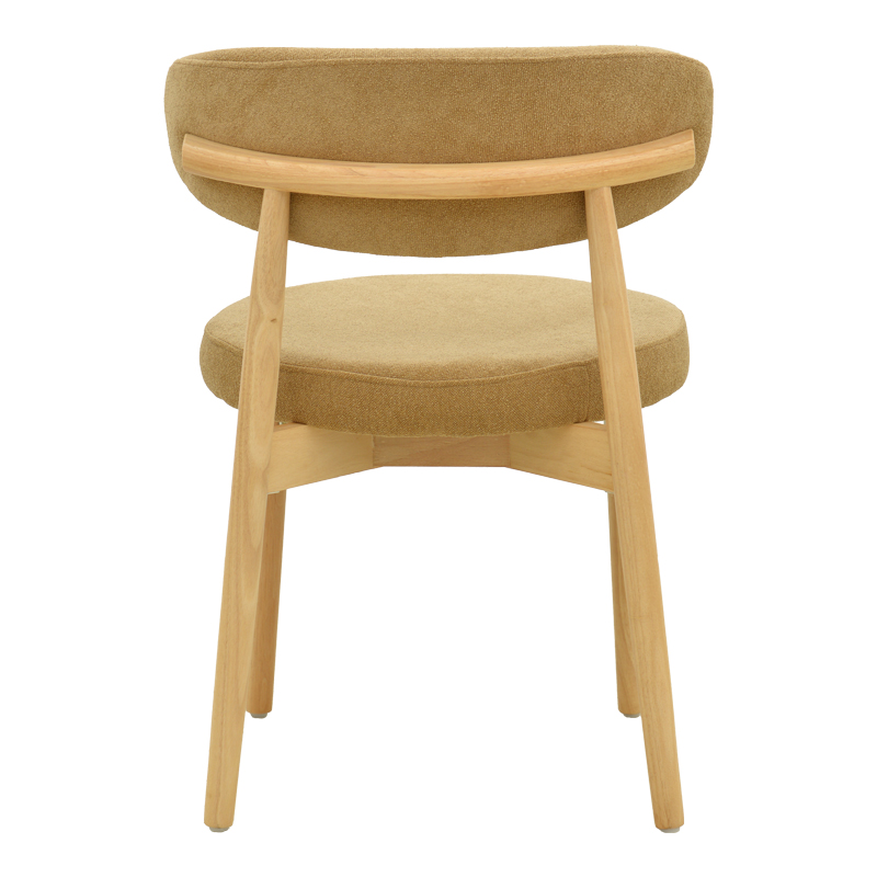 Καρέκλα Luben pakoworld ύφασμα καφέ - rubberwood σε φυσική απόχρωση 53x54x79εκ