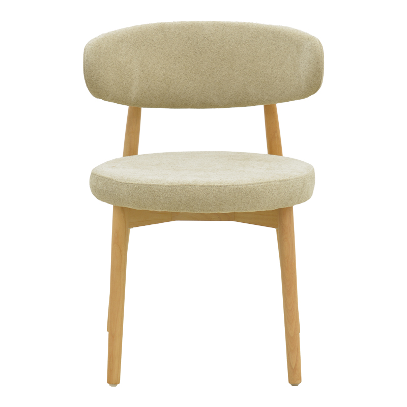 Καρέκλα Luben pakoworld ύφασμα γκρι - rubberwood σε φυσική απόχρωση 53x54x79εκ