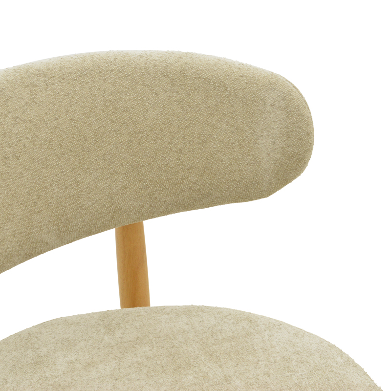 Καρέκλα Luben pakoworld ύφασμα γκρι - rubberwood σε φυσική απόχρωση 53x54x79εκ