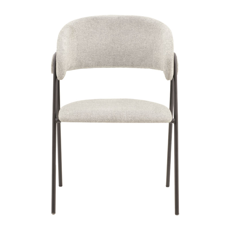 Chair Rachele pakoworld light grey fabric-black metal leg 52x53x83cm Chair Rachele pakoworld light grey fabric-black metal leg 52x53x83cm