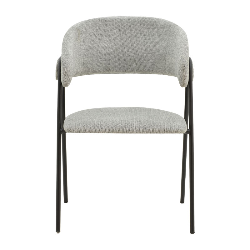 Chair Rachele pakoworld fabric grey-black metal leg 52x53x83cm Chair Rachele pakoworld fabric grey-black metal leg 52x53x83cm