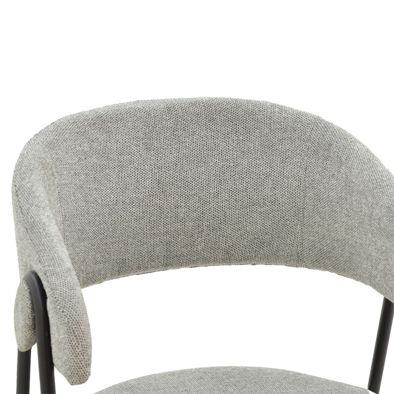 Chair Rachele pakoworld fabric grey-black metal leg 52x53x83cm Chair Rachele pakoworld fabric grey-black metal leg 52x53x83cm