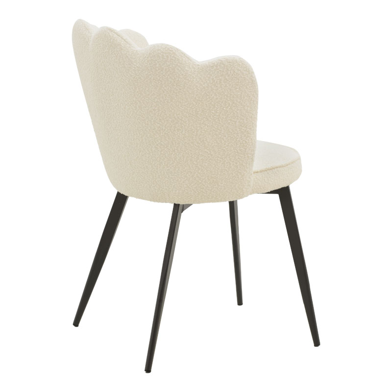 Chair Rosalia pakoworld fabric ecru-black metal leg 57x52x80cm Chair Rosalia pakoworld fabric ecru-black metal leg 57x52x80cm