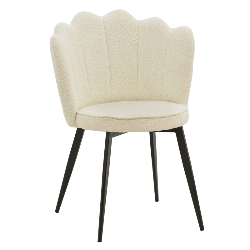 Chair Rosalia pakoworld fabric ecru-black metal leg 57x52x80cm Chair Rosalia pakoworld fabric ecru-black metal leg 57x52x80cm