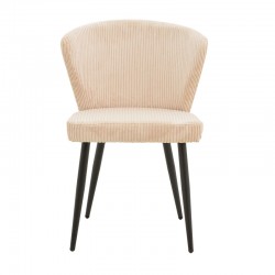 Chair Mattia pakoworld fabric ivory-black metal leg 55x53x80cm Chair Mattia pakoworld fabric ivory-black metal leg 55x53x80cm