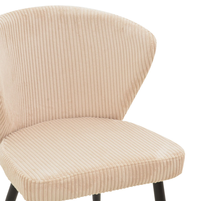 Chair Mattia pakoworld fabric ivory-black metal leg 55x53x80cm Chair Mattia pakoworld fabric ivory-black metal leg 55x53x80cm