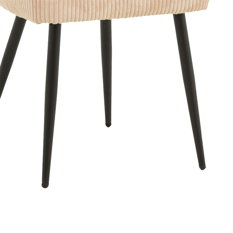 Καρέκλα Mattia pakoworld κρεμ ύφασμα-πόδι μαύρο μέταλλο 55x53x80εκ