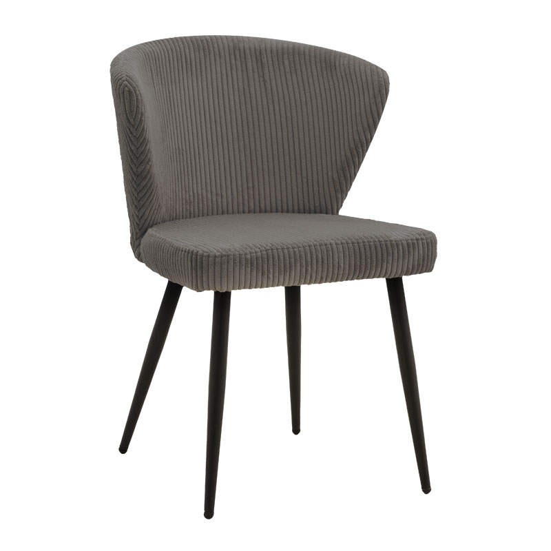 Chair Mattia pakoworld fabric anthracite-black metal leg 55x53x80cm Chair Mattia pakoworld fabric anthracite-black metal leg 55x53x80cm