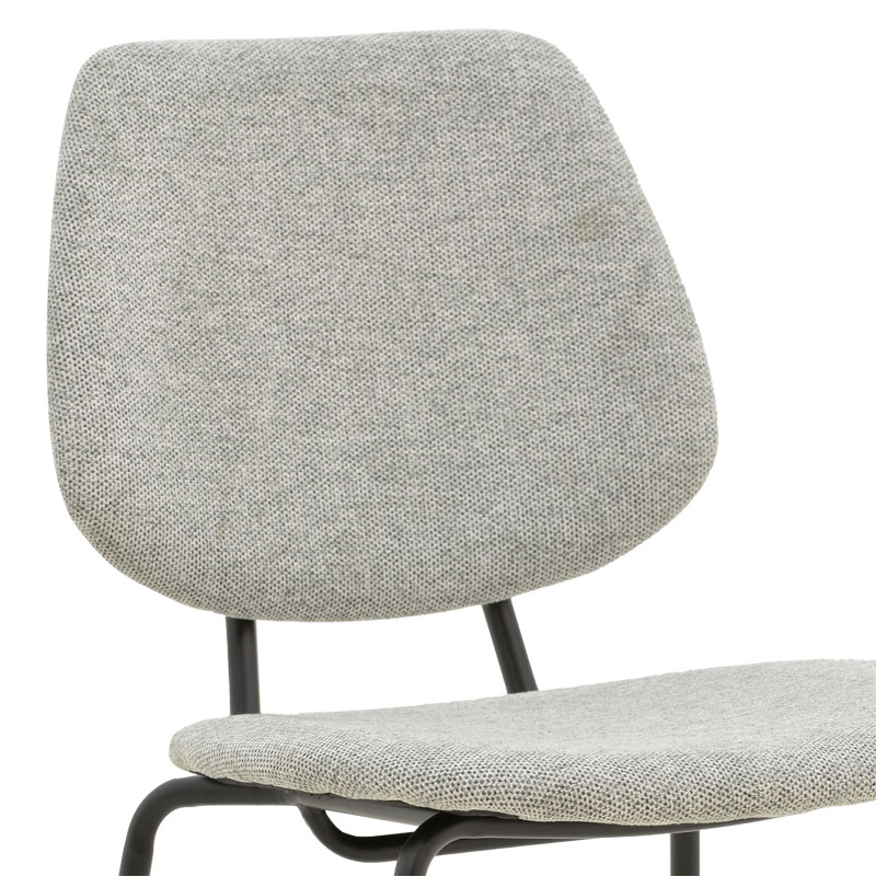 Chair Pietro pakoworld fabric grey-leg black metal 50x53x83cm Chair Pietro pakoworld fabric grey-leg black metal 50x53x83cm