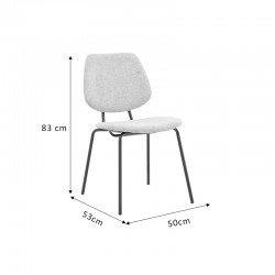 Chair Pietro pakoworld fabric grey-leg black metal 50x53x83cm Chair Pietro pakoworld fabric grey-leg black metal 50x53x83cm