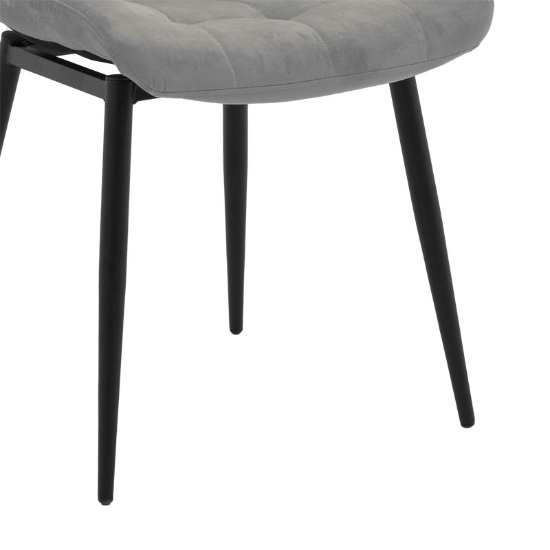 Καρέκλα Vittorio pakoworld ανθρακί βελούδο-πόδι μαύρο μέταλλο 46x62x80εκ