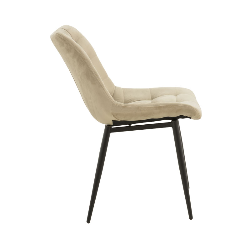 Chair Vittorio pakoworld beige-black metal leg 46x62x80cm Chair Vittorio pakoworld beige-black metal leg 46x62x80cm