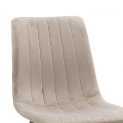 Καρέκλα Noor pakoworld βελούδο γκρι - φυσικό πόδι