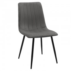Chair Noor pakoworld dark grey velvet-black metal leg 44x55x86cm Chair Noor pakoworld dark grey velvet-black metal leg 44x55x86cm