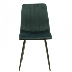 Καρέκλα Noor pakoworld βελούδο σκούρο πράσινο - μαύρο πόδι