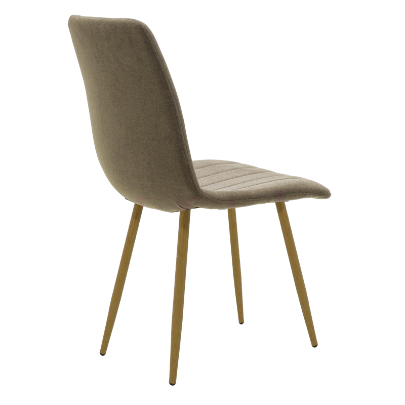 Καρέκλα Noor pakoworld καφέ ύφασμα-πόδι φυσικό μέταλλο 44x55x86εκ