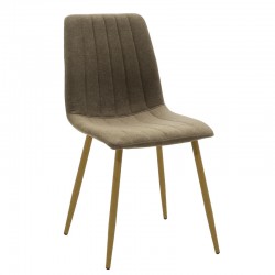 Chair Noor pakoworld brown fabric-natural metal leg 44x55x86cm Chair Noor pakoworld brown fabric-natural metal leg 44x55x86cm