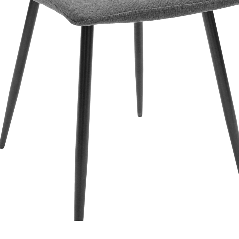 Καρέκλα Noor pakoworld ύφασμα ανθρακί - μαύρο πόδι