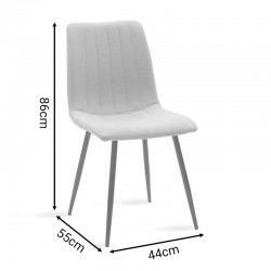 Noor pakoworld chair anthracite fabric - black metal leg 44x55x86cm Noor pakoworld chair anthracite fabric - black metal leg 44x55x86cm