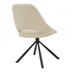 Chair Luciano pakoworld cream fabric and black metal leg rotatable 52x58x86cm Chair Luciano pakoworld cream fabric and black metal leg rotatable 52x58x86cm
