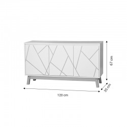 Μπουφές Aria pakoworld λευκό-φυσικό 120x35x67 εκ