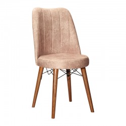 Chair Nevis I pakoworld beige antique fabric-walnut leg Chair Nevis I pakoworld beige antique fabric-walnut leg