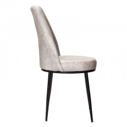 Chair Farell I pakoworld fabric grey antique-metal black leg Chair Farell I pakoworld fabric grey antique-metal black leg