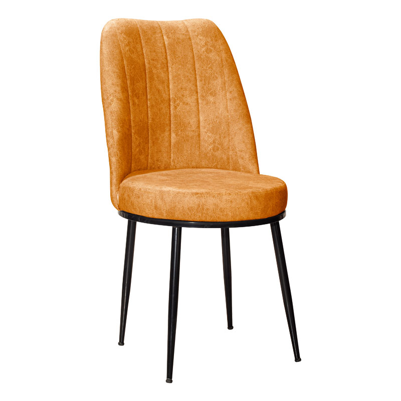 Chair Farell I pakoworld fabric orange antique-metal black leg Chair Farell I pakoworld fabric orange antique-metal black leg