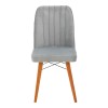 Vespera I pakoworld velvet chair gray-walnut leg