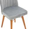 Vespera I pakoworld velvet chair gray-walnut leg