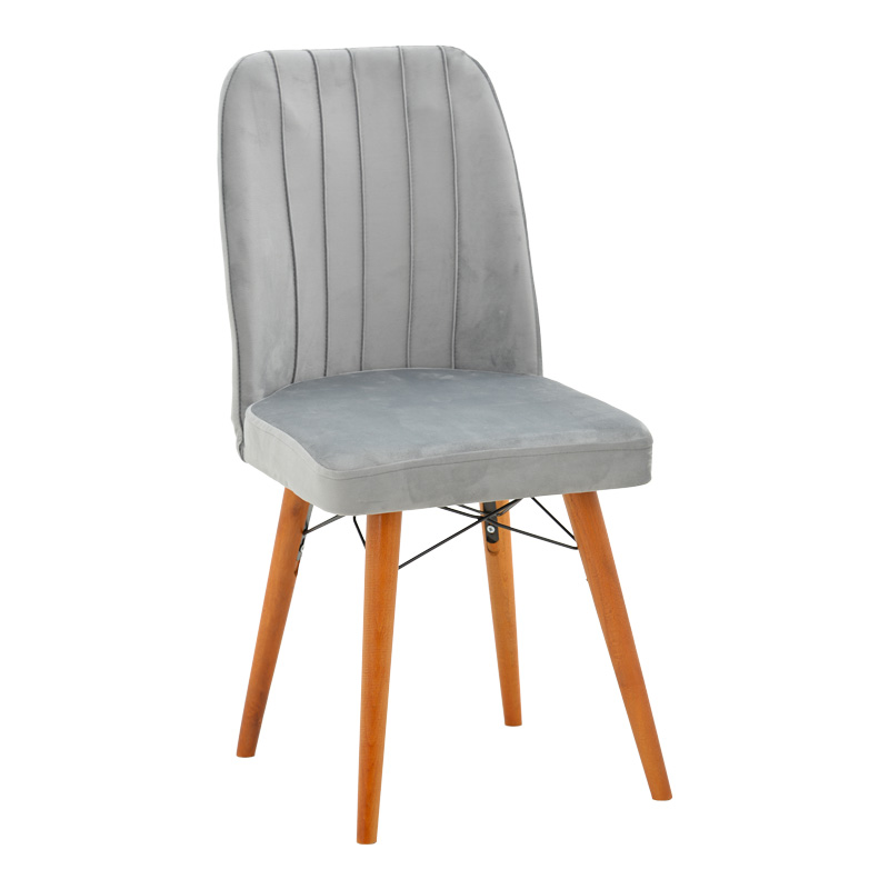 Vespera I pakoworld velvet chair gray-walnut leg Vespera I pakoworld velvet chair gray-walnut leg